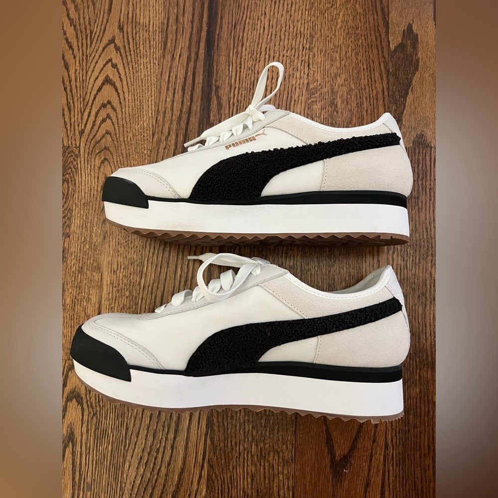 Puma Roma Amor Heritage Platform Women’s Size 9.5 Sneakers White Black 370947-01